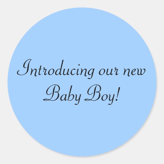 Adesivo Apresentando nosso novo envelope do Baby Boy (Frente)