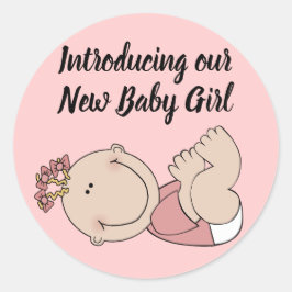 Adesivo Apresentando nosso selo da New Baby Girl