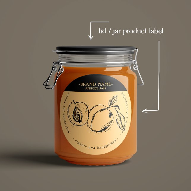Adesivo Apricot Jam Label Packaging Design (Criador carregado)
