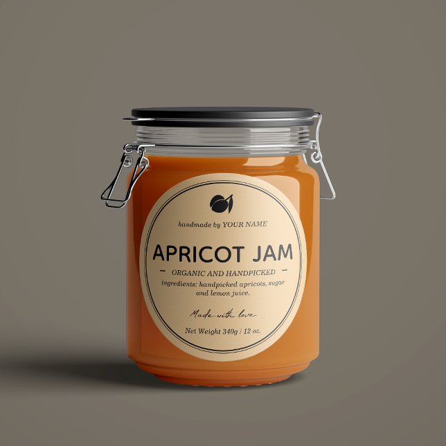 Adesivo Apricot Jam Label Packaging Design (Criador carregado)