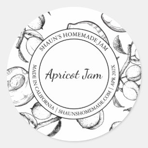 Adesivo Apricot Jam Sketch Rótulo moderno