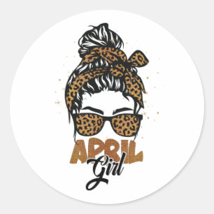 Adesivo April Girl Messaging Hair Sunglass Lady Leopardo