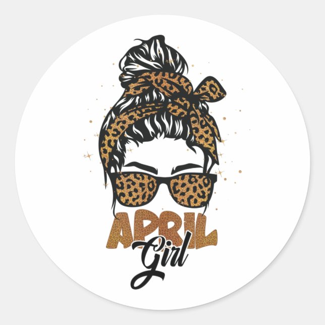 Adesivo April Girl Messaging Hair Sunglass Lady Leopardo (Frente)