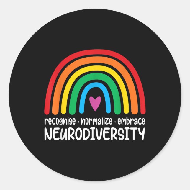 Adesivo Aproveite a neurodiversidade Arco-Íris Autismo Sen (Frente)