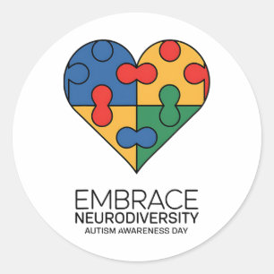 Adesivo Aproveite a neurodiversidade Autismo Sensibilizaçã