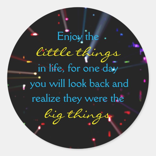 Adesivo Aproveite as pequenas coisas nas luzes das aspas d (Frente)