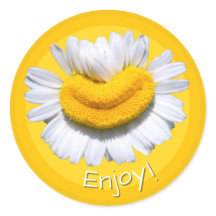 “Aproveite!” Charme Sorridente Camomila Amarelo En