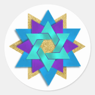 Adesivo Aqua Azul Púrpura, Turquesa Azul-Flor Estrela