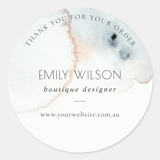 Adesivo Aqua Blue Dourado Obrigado pelo seu site de pedido (Frente)