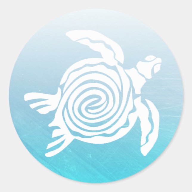 Adesivo Aqua Blue Sea Tropical Turtle Stickers (Frente)