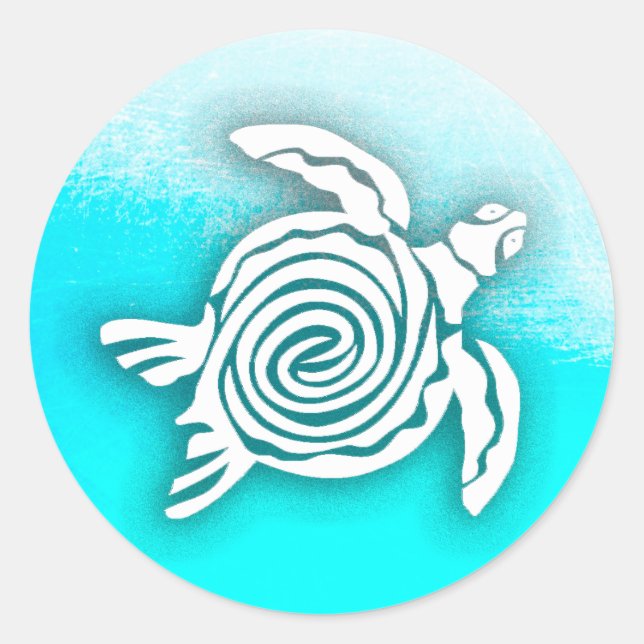 Adesivo Aqua Blue Sea Tropical Turtle Stickers (Frente)
