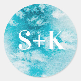 Adesivo Aqua Blue Watercolor