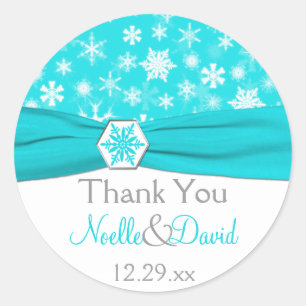Adesivo Aqua, branco, flocos de neve cinzentos que Wedding