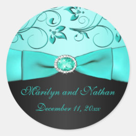 Adesivo Aqua e Vinheta Floral Preta