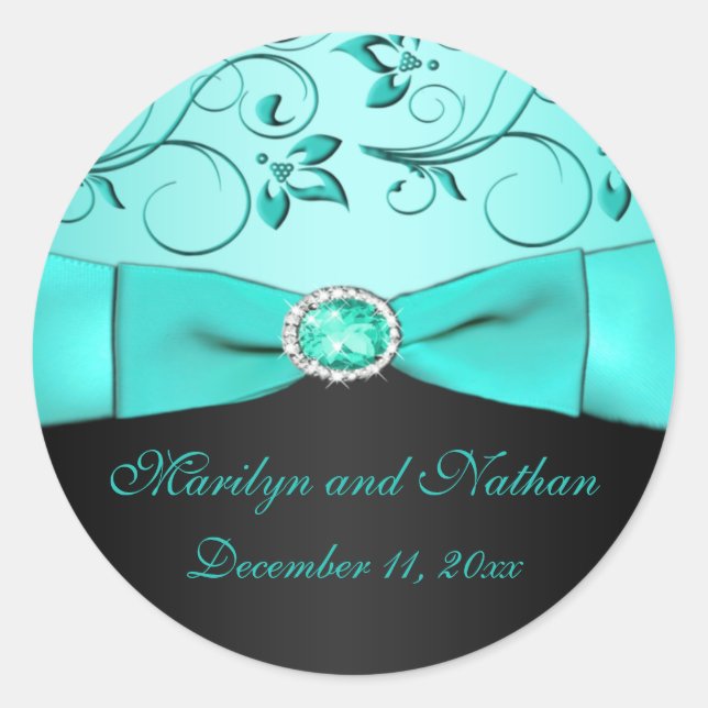 Adesivo Aqua e Vinheta Floral Preta (Frente)