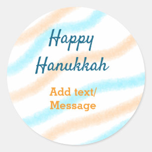 Adesivo Aqua laranja feliz Hanukkah adiciona mensagem de t