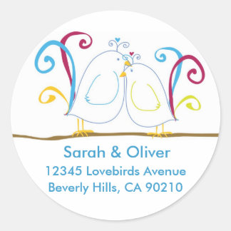 Adesivo Aqua Love Bird Address Labels