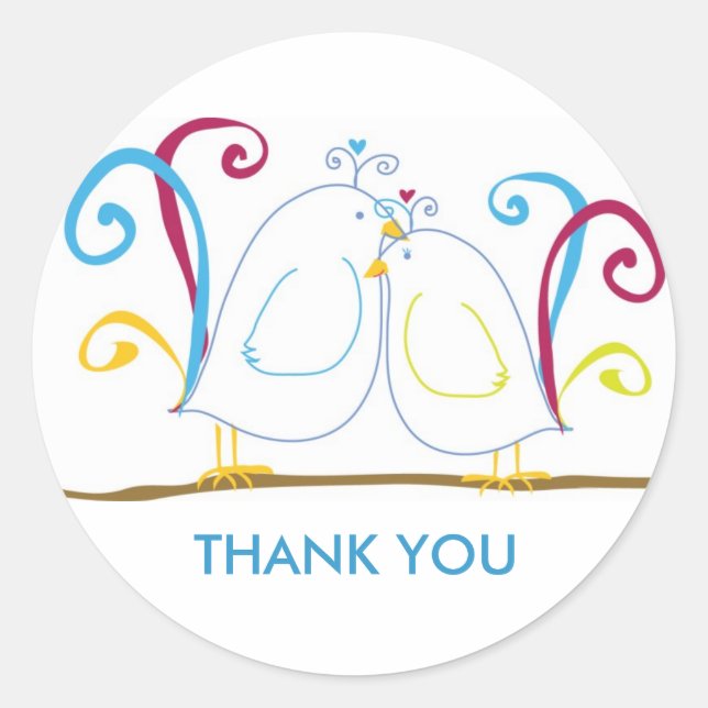 Adesivo Aqua Love Bird Stickers - Personalizem-nos! (Frente)