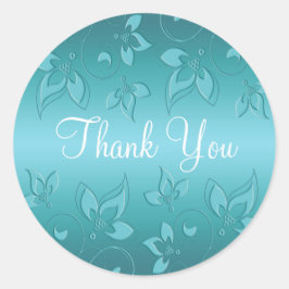 Adesivo Aqua-Marine Floral 1,5" Obrigado Sticker
