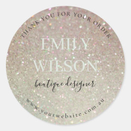 Adesivo Aqua Rosa Verde Brilhante Obrigado pelo seu pedido