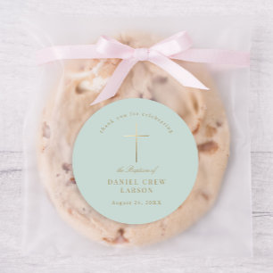 Adesivo Aqua Simples Elegante Dourada Cruz Baptism Christe