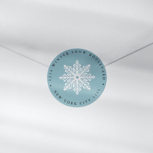 Adesivo Aqua Snowflake Endereço da família de Natal de Cas (Criador carregado)