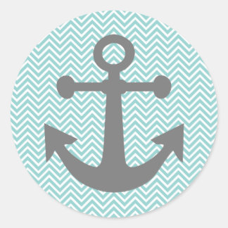 Adesivo Aqua / Teal Chevron Anchor