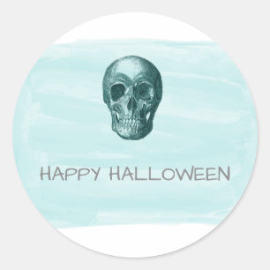 Adesivo Aqua Watercolor - Vinhetas do Halloween Skull