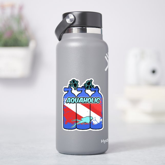 Adesivo Aquaholic Scuba Diving Sticker (HidroFlask)