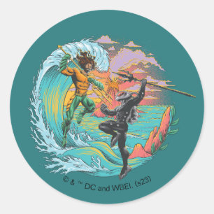 Adesivo Aquaman & Black Manta Tidal Wave