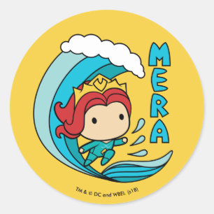 Adesivo Aquaman   Chibi Mera Riding Wave Graphic