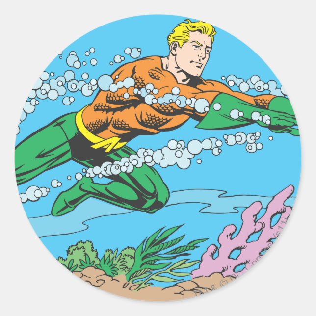 Adesivo Aquaman Dashes Através da Água (Frente)
