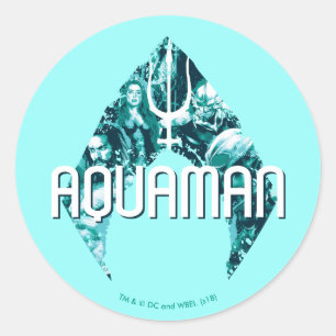 Adesivo Aquaman Orin, Mera, Orm & Manta preto no símbolo