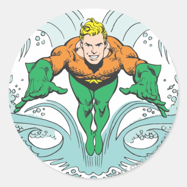 Adesivo Aquaman Pulando para a Frente (Frente)