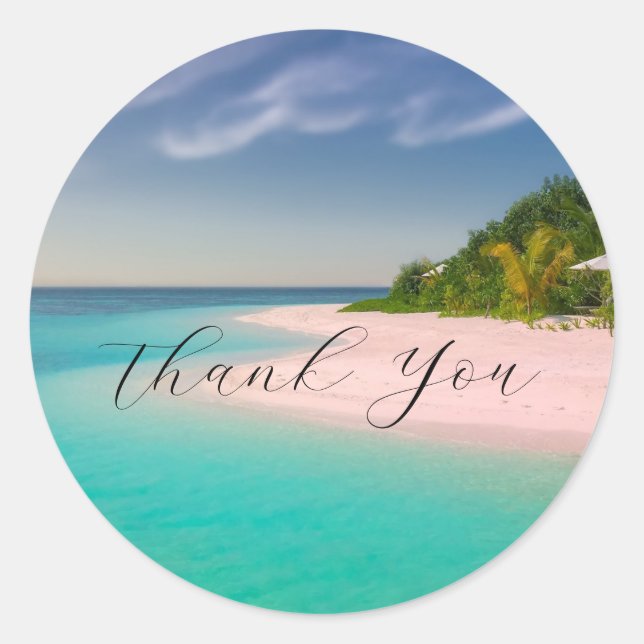 Adesivo Aquamarine Ocean Tropical Beach Scenic Thank You (Frente)