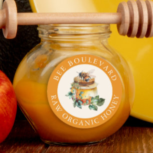 Adesivo Aquarela Bee Honey Jar