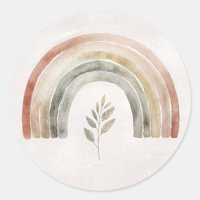 Adesivo Aquarela Botânica Arco-íris Boho (Frente)