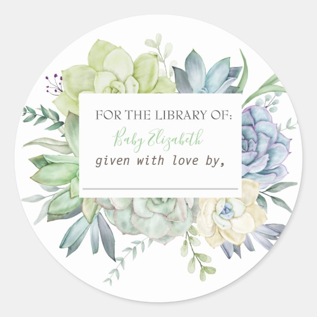 Adesivo Aquarela Cactus Suculta Gravidez (Frente)