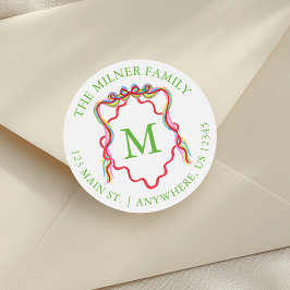 Adesivo Aquarela Confetti Arco de Natal Monograma Crest