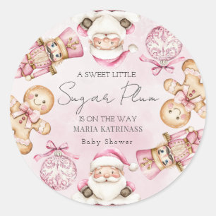 Adesivo aquarela Cor rosa neve Babyshower Natal