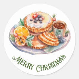 Adesivo Aquarela de Banquete de Natal