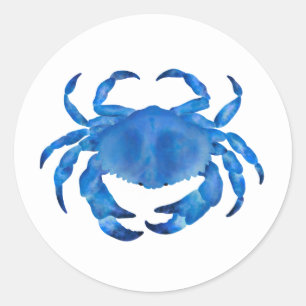 Adesivo Aquarela de Caranguejo Azul