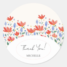 Adesivo Aquarela de Flores Silvestres em Doce Vermelho e A