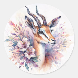 Adesivo Aquarela de Gazela Floral