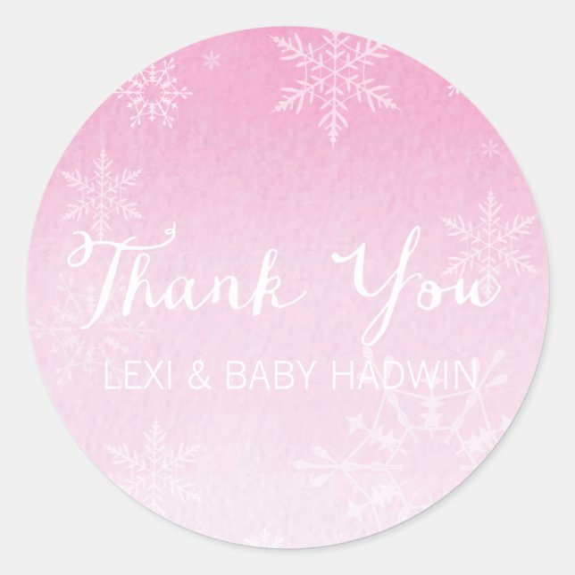 Adesivo Aquarela de inverno | Vinheta Chá de fraldas (Frente)