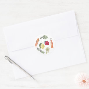 Adesivo Aquarela de Legumes e Frutas