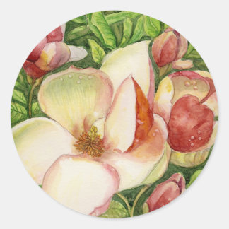 Adesivo Aquarela de Magnolia Flower