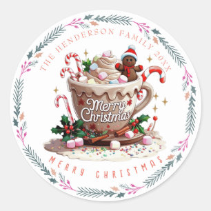 Adesivo Aquarela de Natal Caneca Festiva Doce