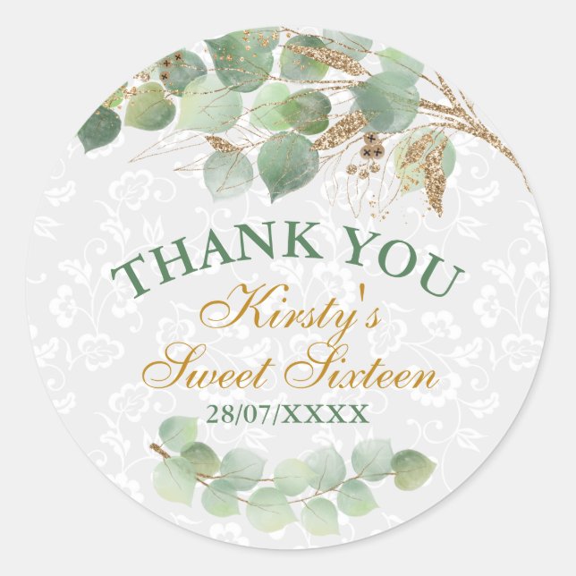 Adesivo Aquarela Deixa Folha De Ouro Glitter Doce Dezessei (Frente)