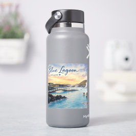 Adesivo Aquarela do banho termal Blue Lagoon Islândia 